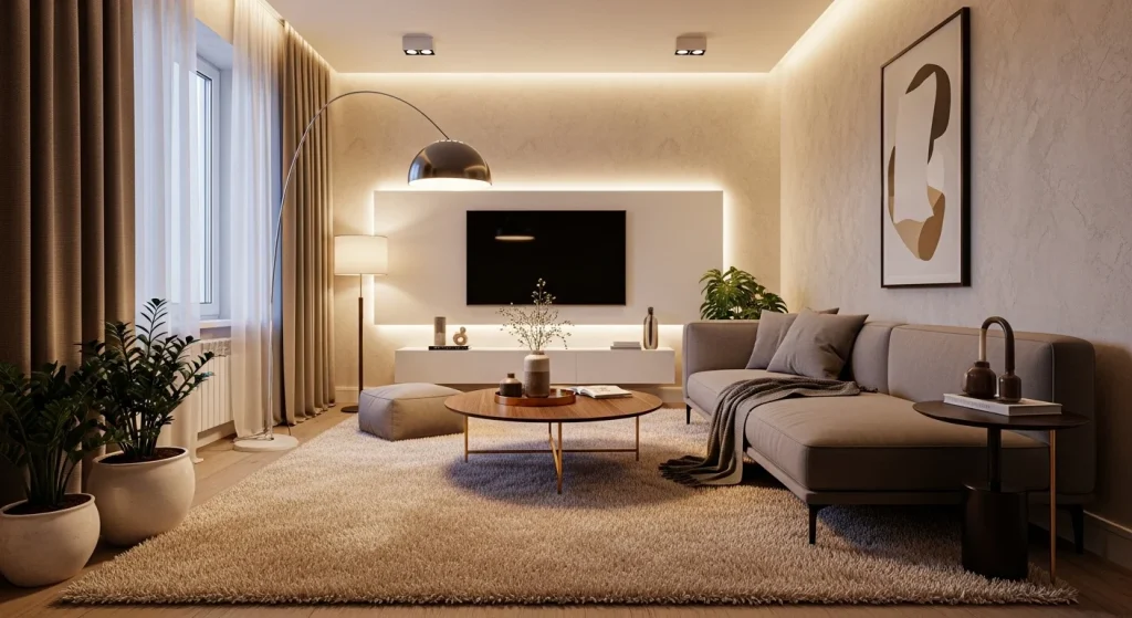 Soft rug for apartment aesthetic