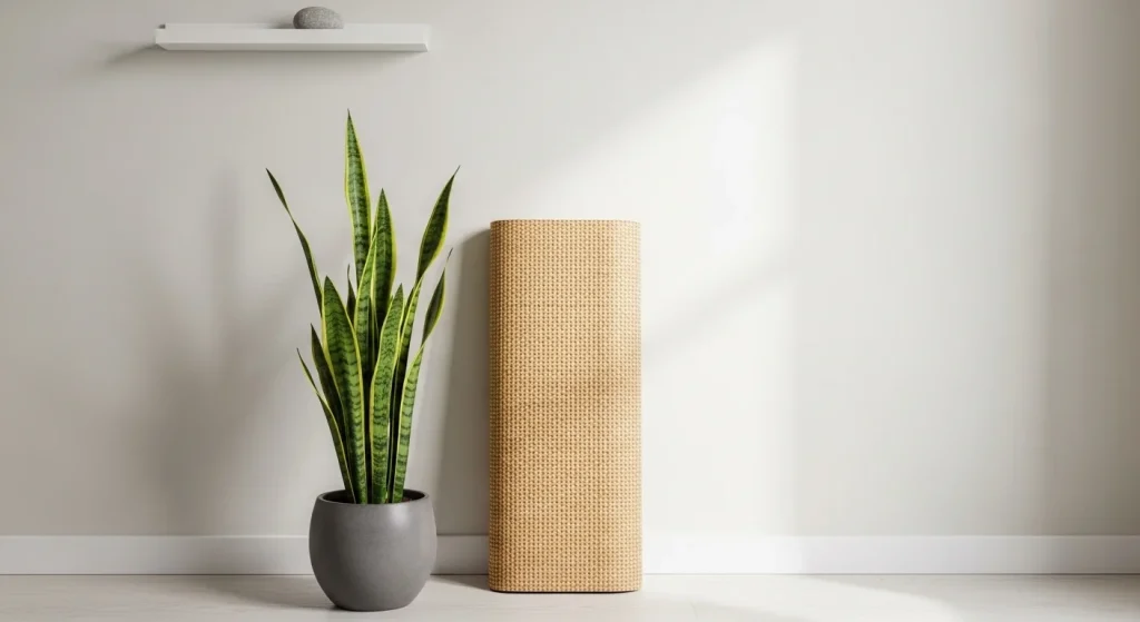 Zen corner living room idea
