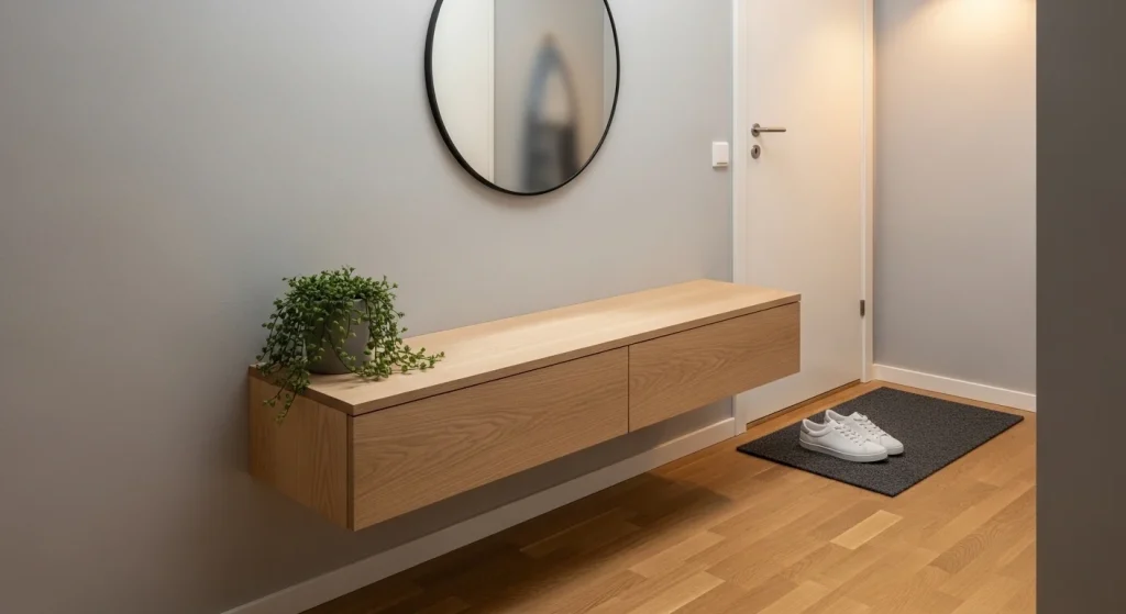 Hallway floating bench
