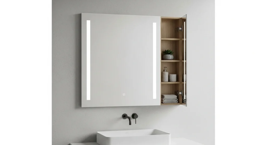 Hidden mirror storage cabinet
