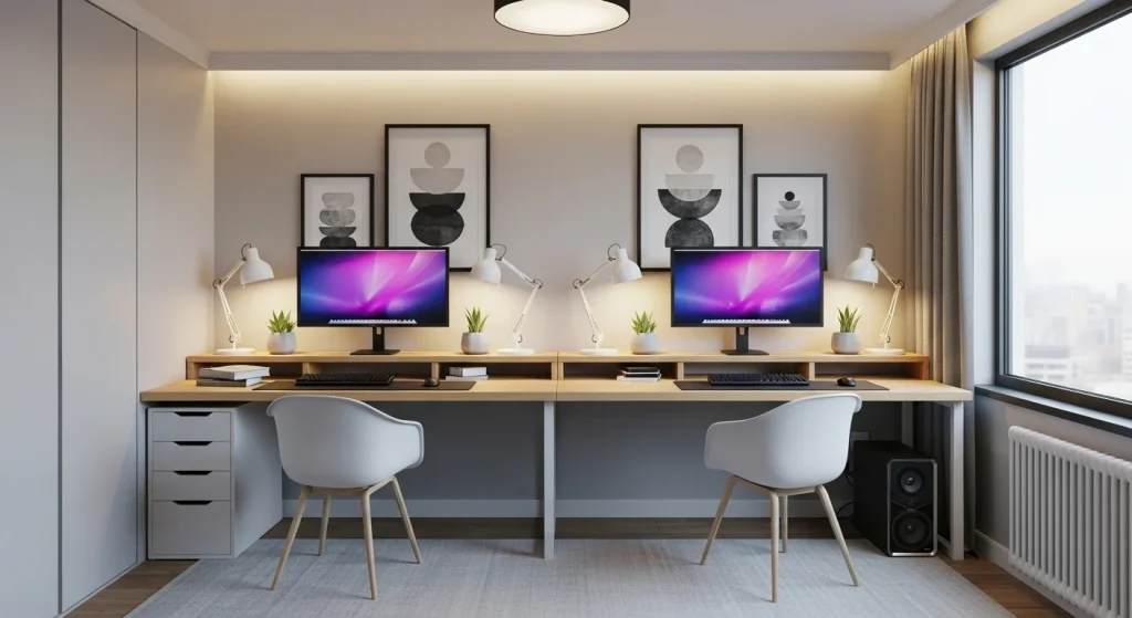 Symmetrical workspace setup