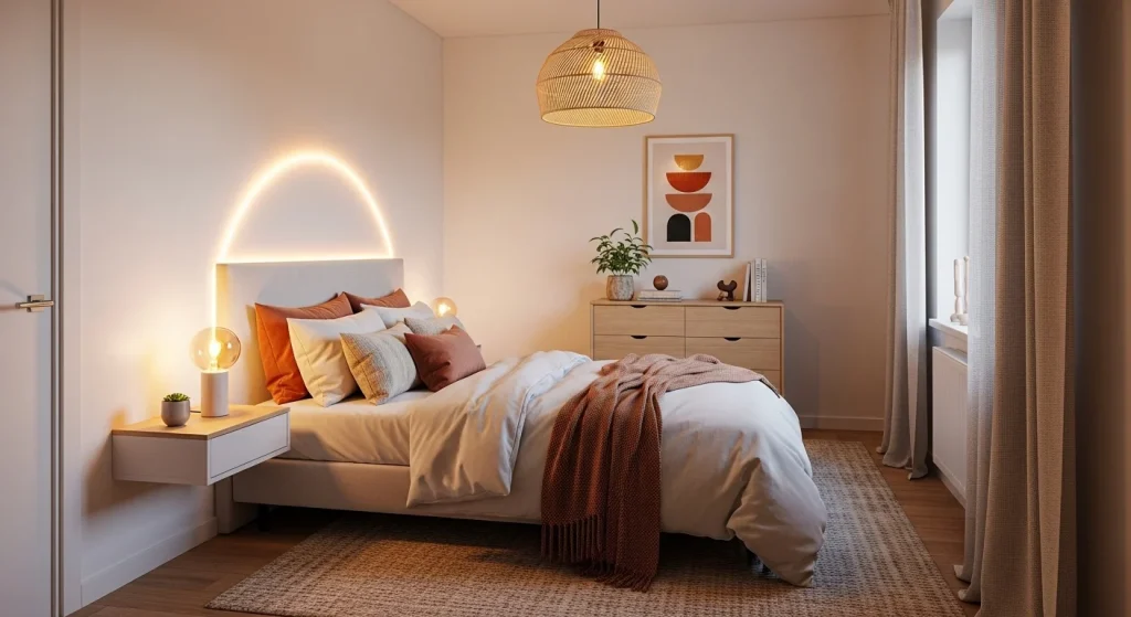 Lighting bed cozy setup
