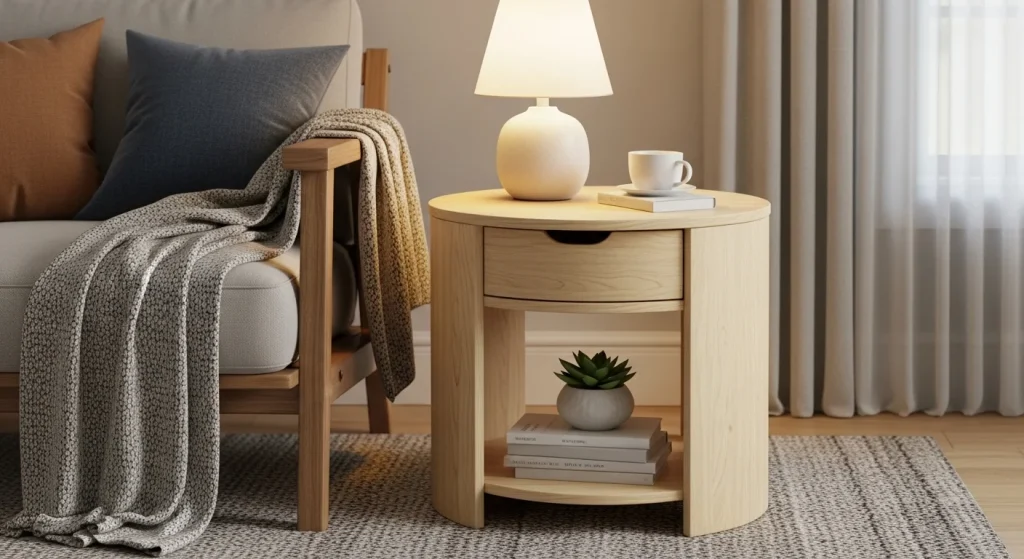 Side table with storage for small apartment
