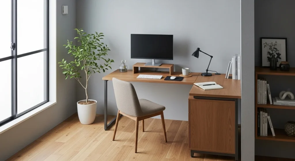 Desk side extension setup