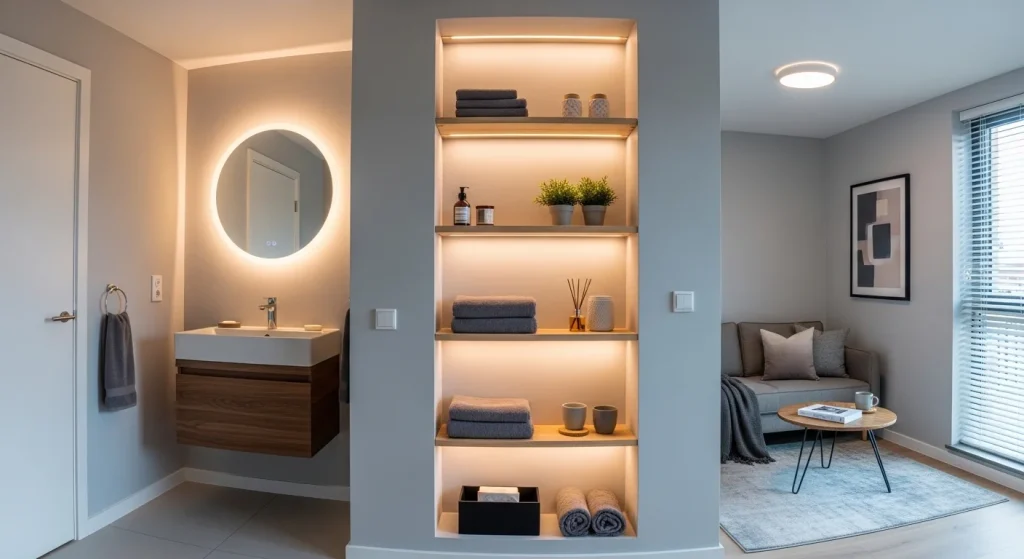 Wall niche hidden storage