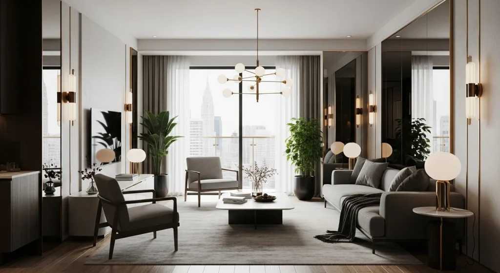 Low profile furniture apartment styling