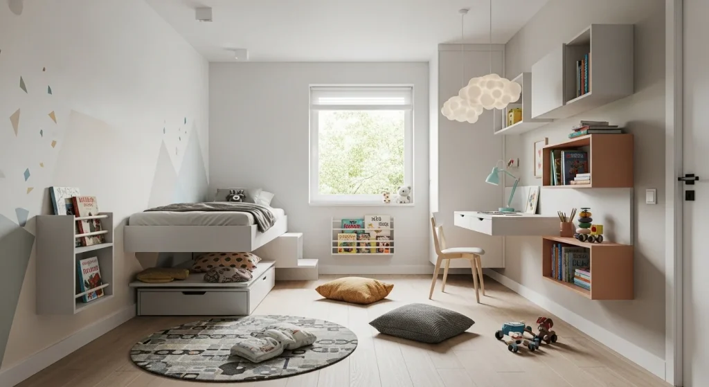 Floating furniture kids room
