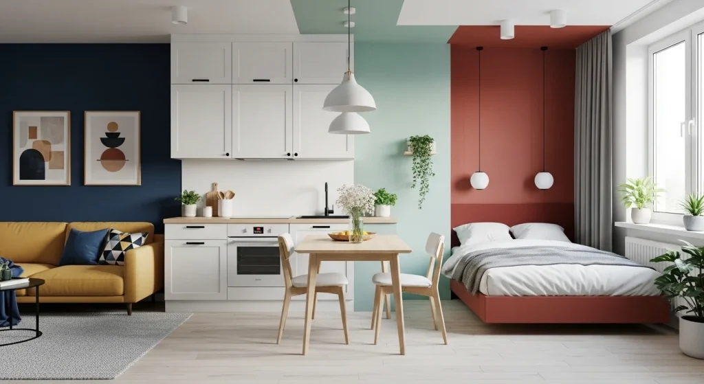 Color zoning apartment idea