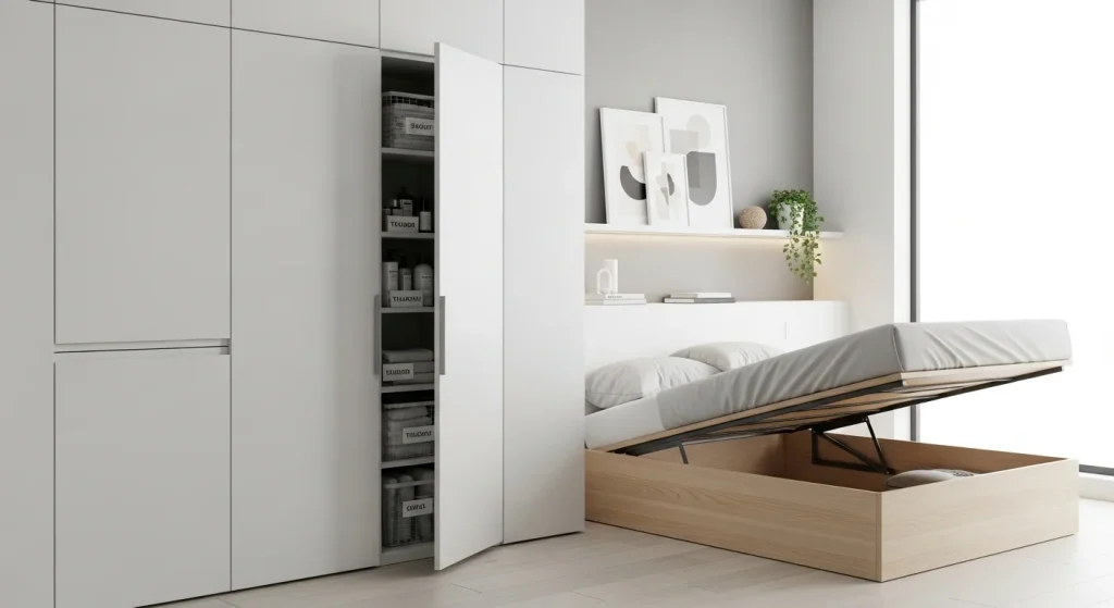 Hidden storage minimal decor