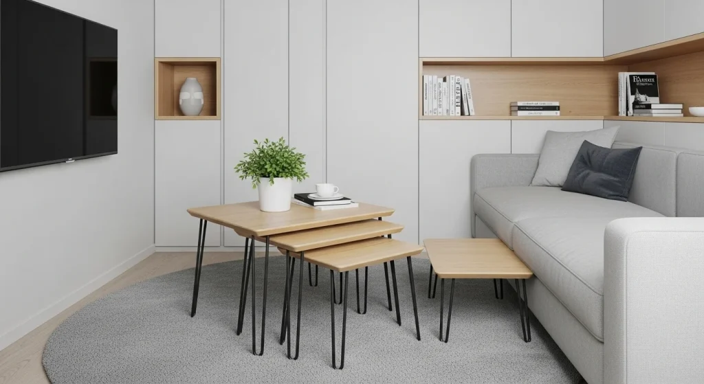 Nesting tables for small apartment living room