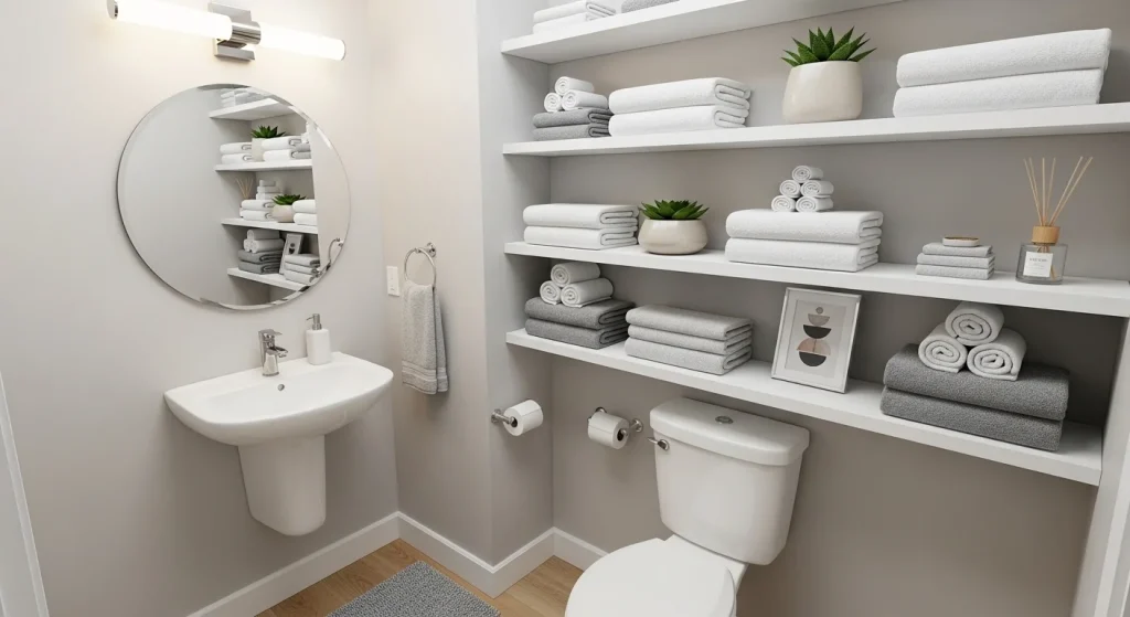 Over the toilet storage for small bathroom