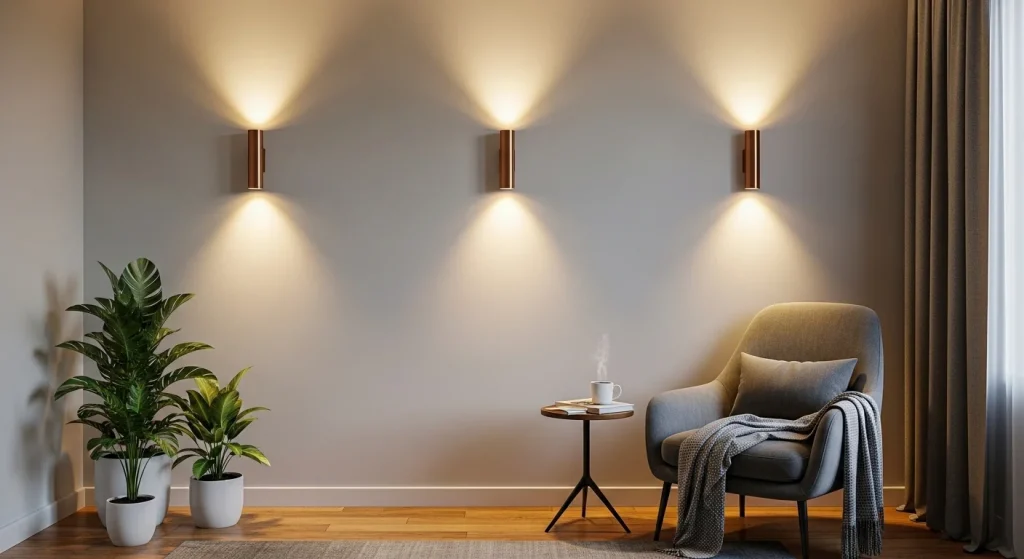 Layered lighting small apartment