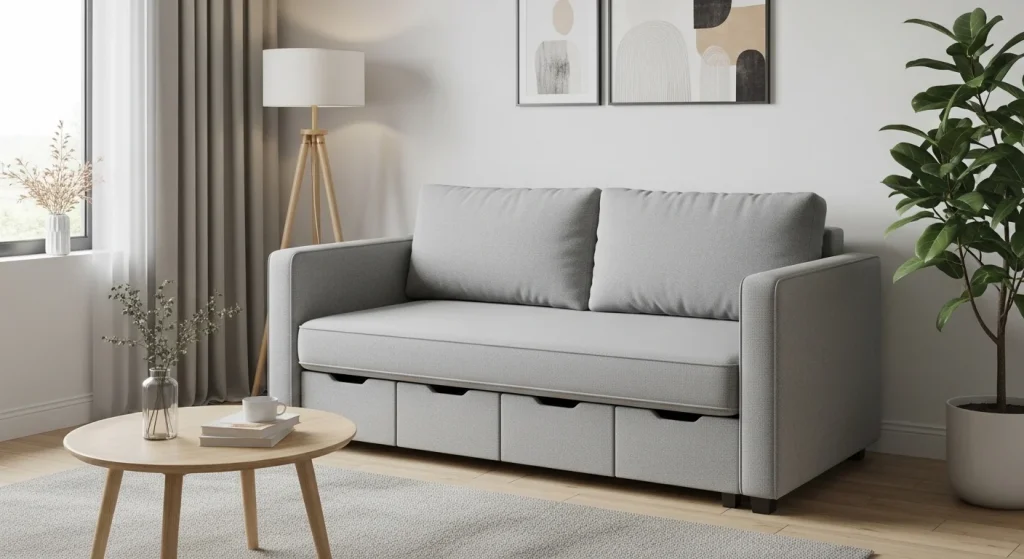Sofa hidden storage drawers