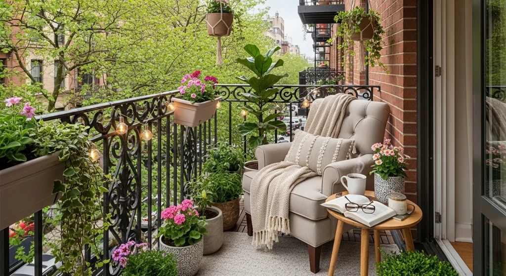 Reading balcony corner cozy

