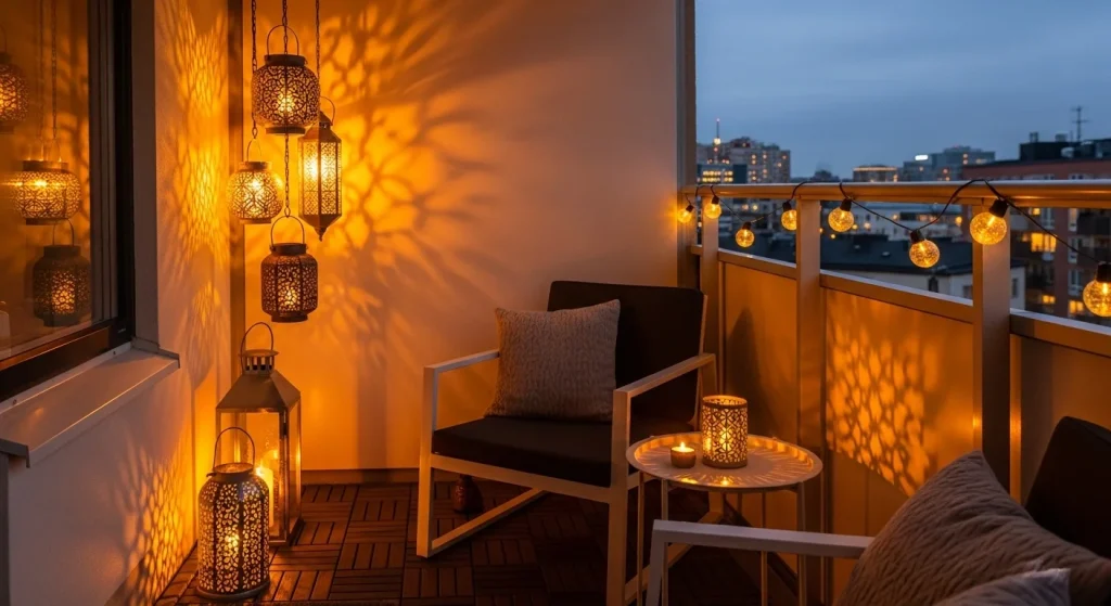 Lantern corner balcony lighting
