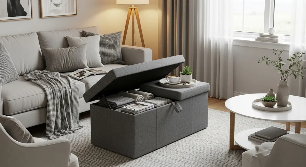Storage ottoman hidden storage idea