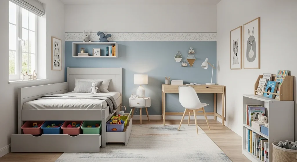 Under bed kids storage
