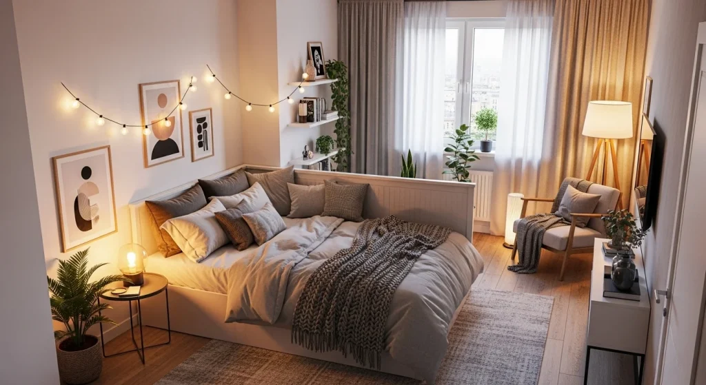 Corner bed cozy setup