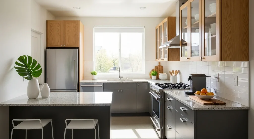 Cabinet top decor kitchen