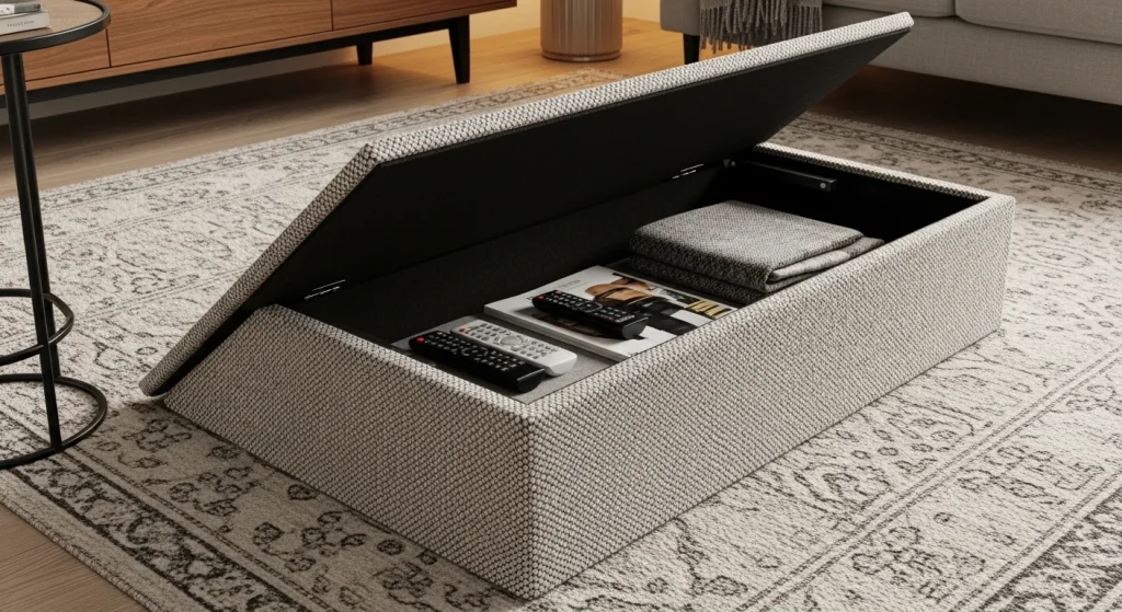 Hidden under rug storage