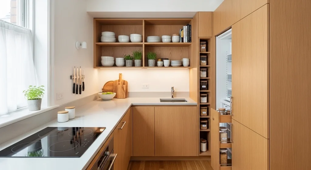 Corner kitchen zone idea
