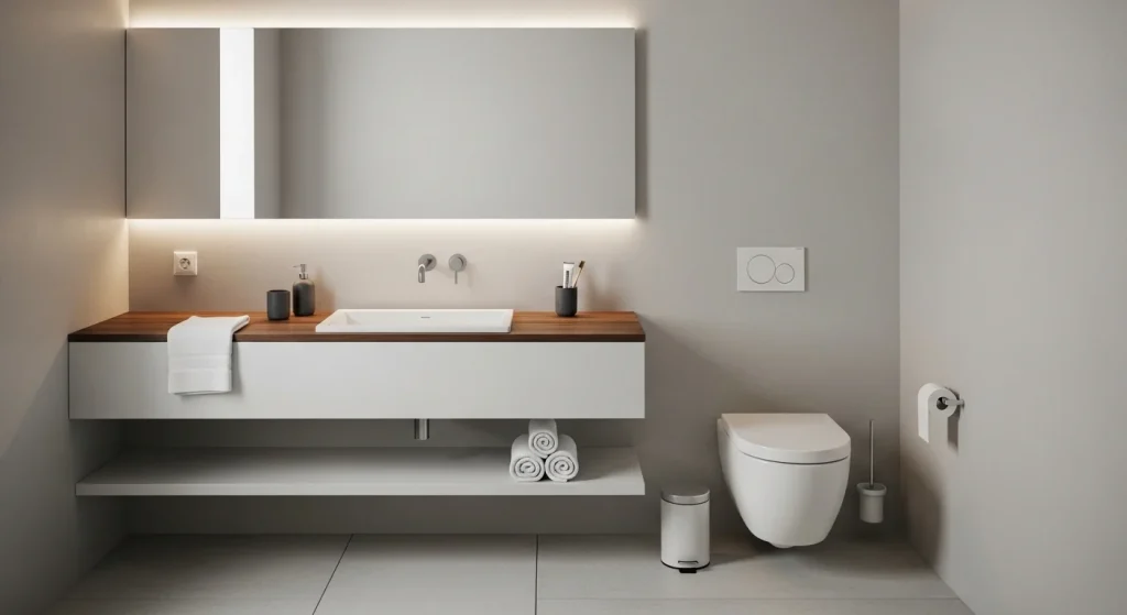 Minimal essentials bathroom organization