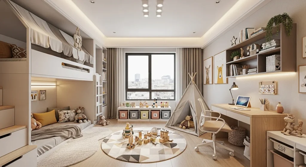 Bed alcove kids room
