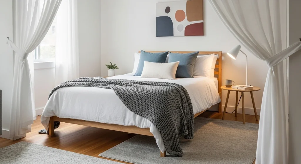 Curtain divider bedroom zone