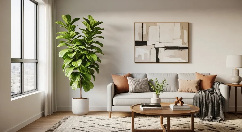 Plant living room corner decor