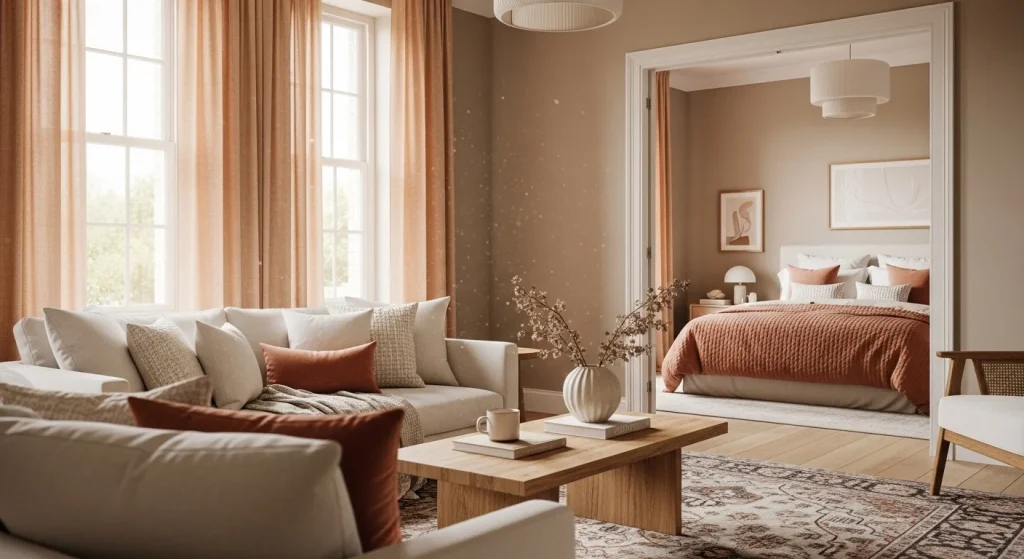 Texture continuity apartment decor