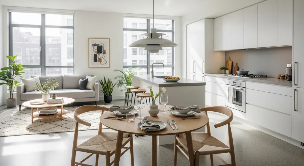 Round table dining corner cozy