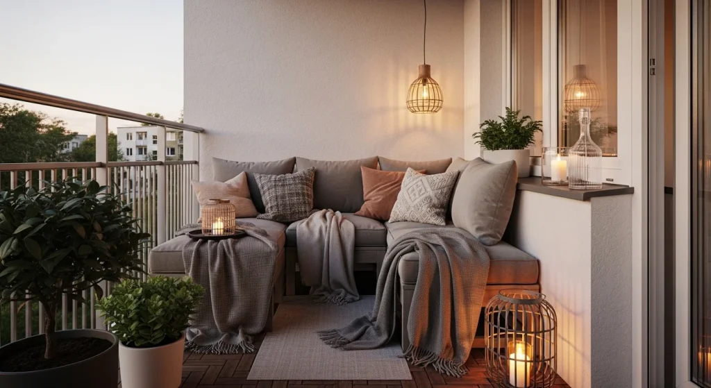 Textile balcony corner cozy
