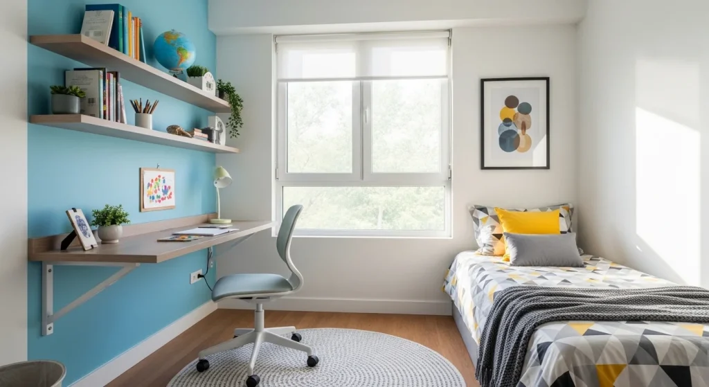 Wall desk study corner