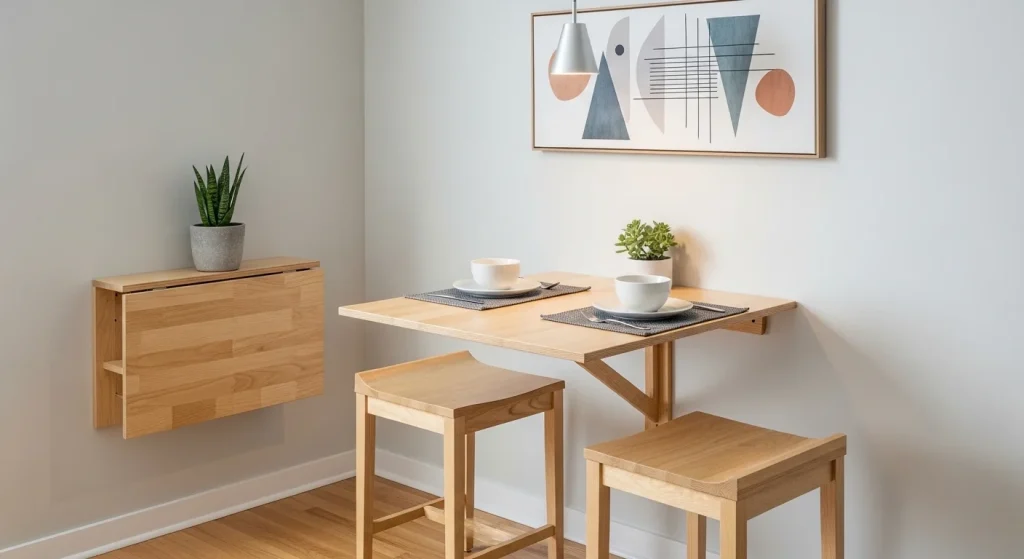 Wall mounted dining table for small space