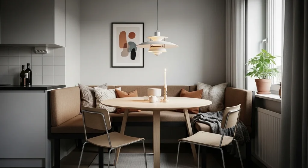 Corner dining nook small apartment