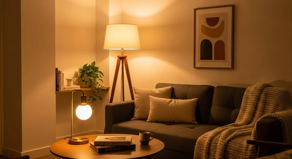 Soft lighting apartment decor