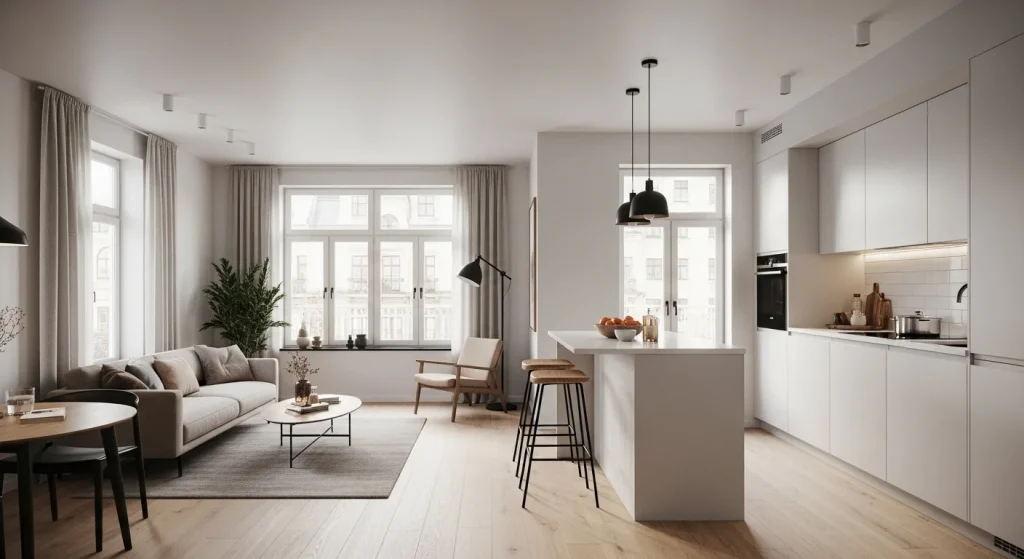 Open space apartment decor
