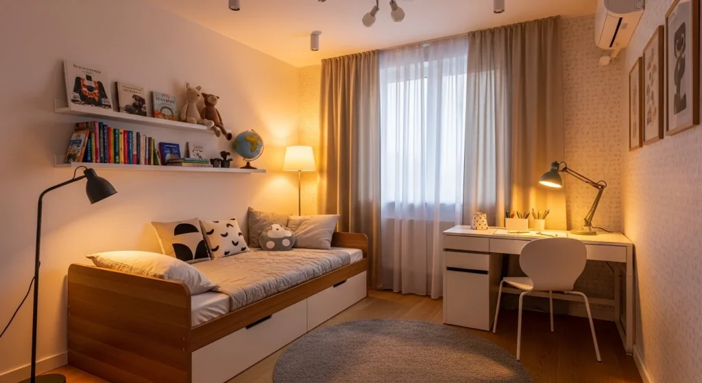 Kids room warm lighting
