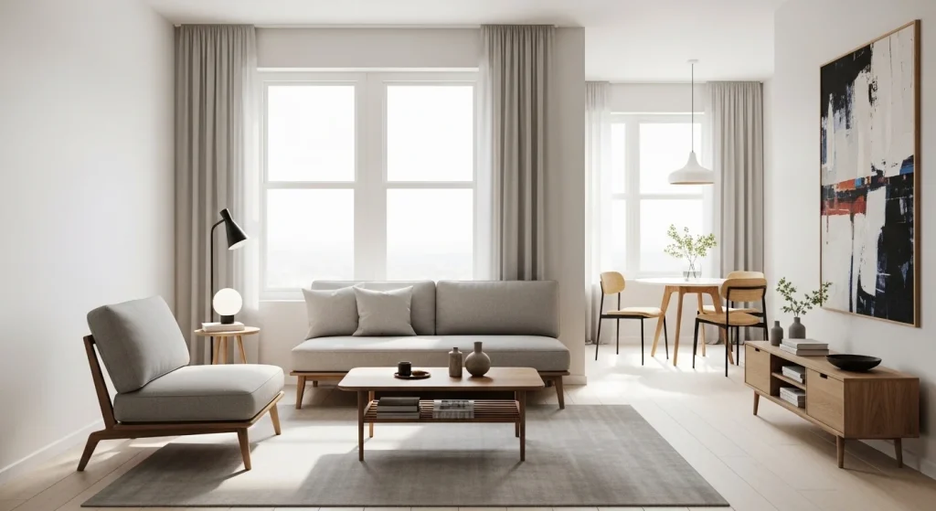 Low profile furniture for small living room
