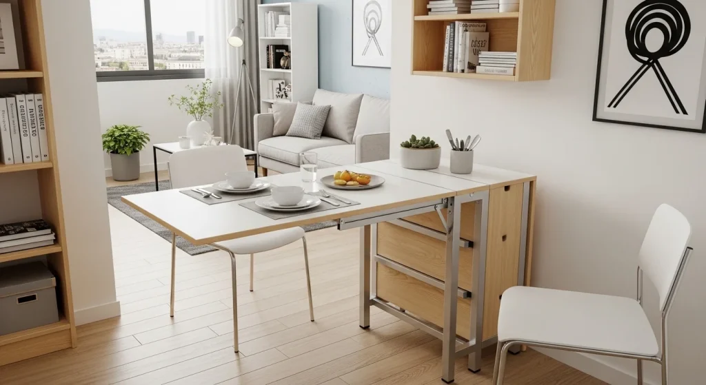 Foldable dining table for small space
