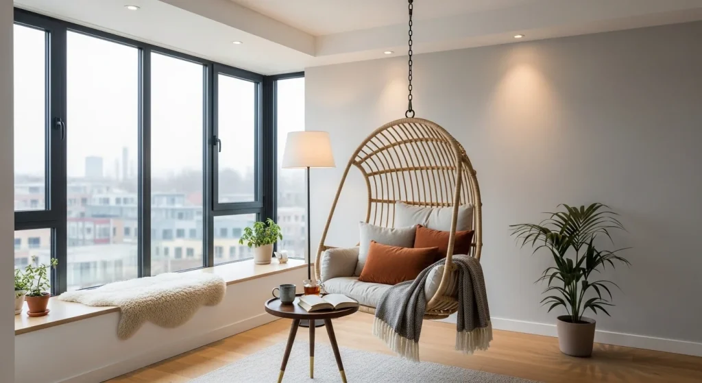Hanging chair corner decor