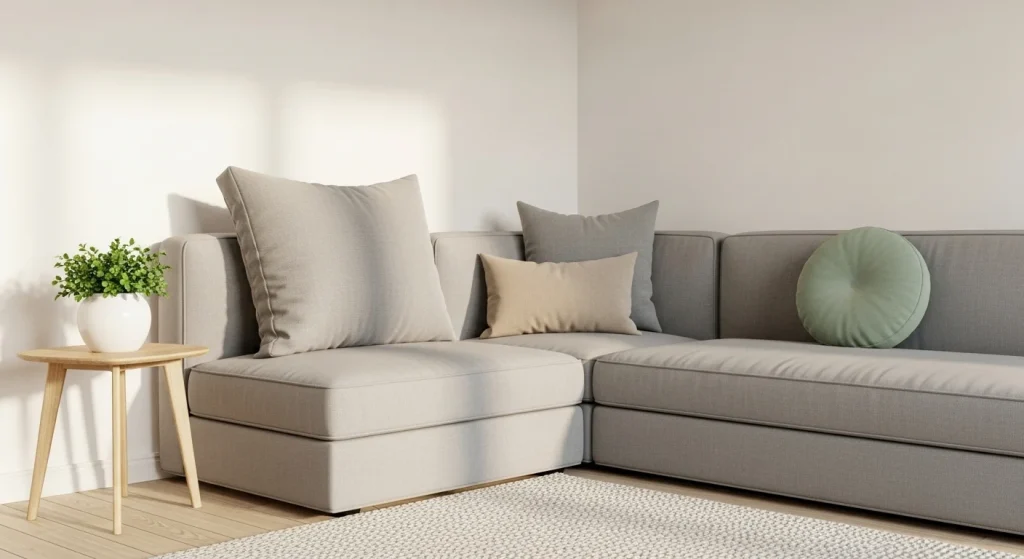 Minimal cozy sofa corner