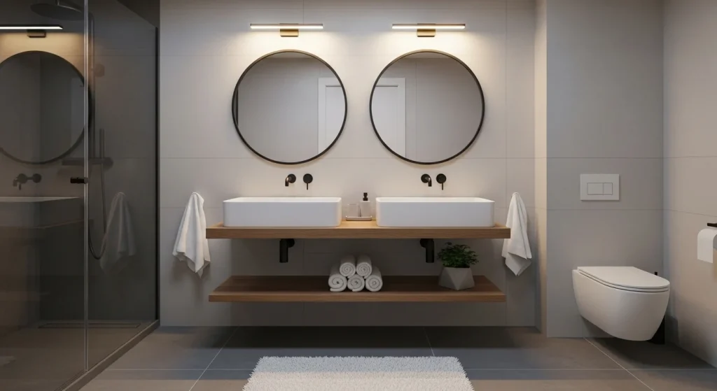 Dual mirror bathroom setup
