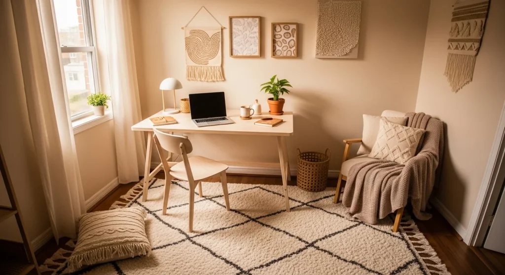 Cozy textured workspace