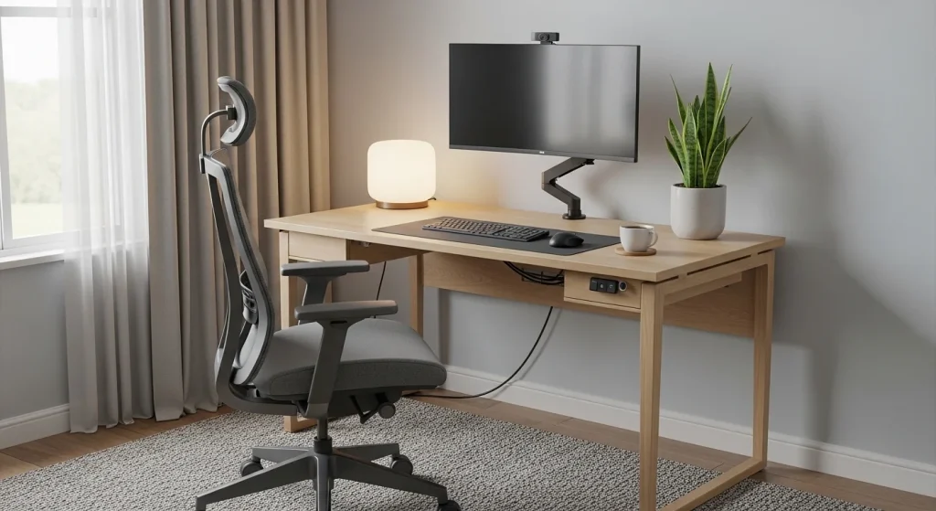 Ergonomic chair for small workspace