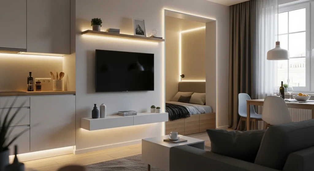 LED strip lighting small apartment
