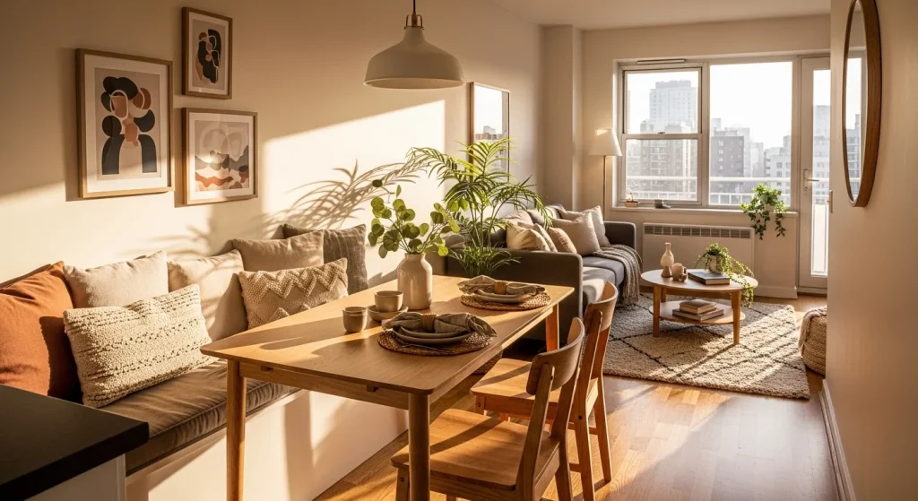Cozy textured dining corner