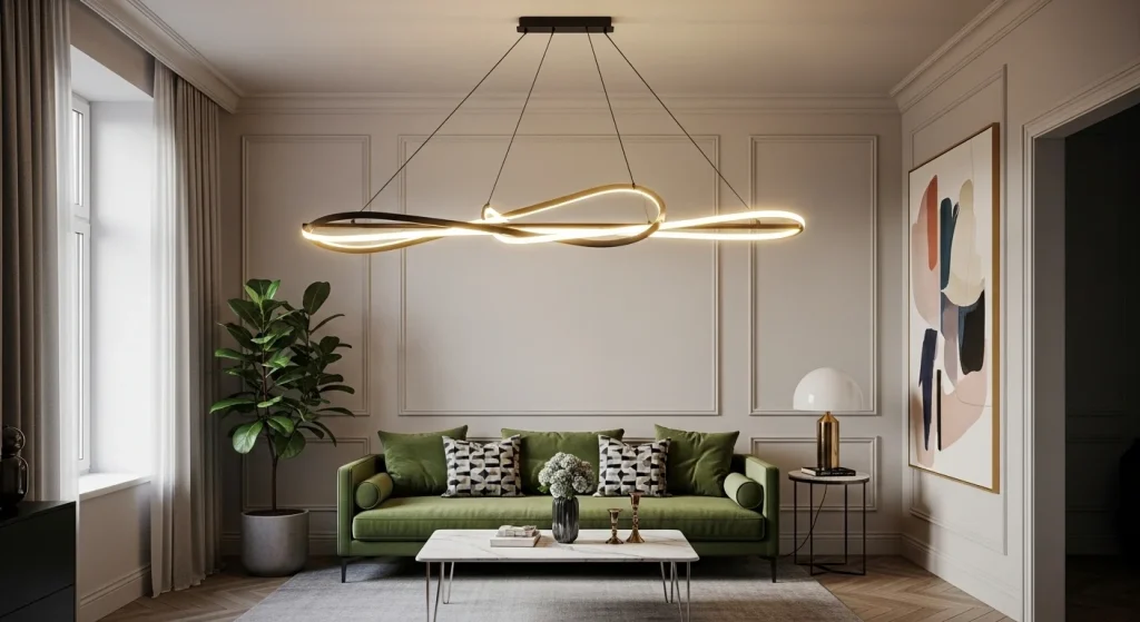 Statement lighting for apartment aesthetic