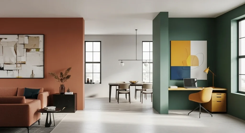 Wall color zoning apartment