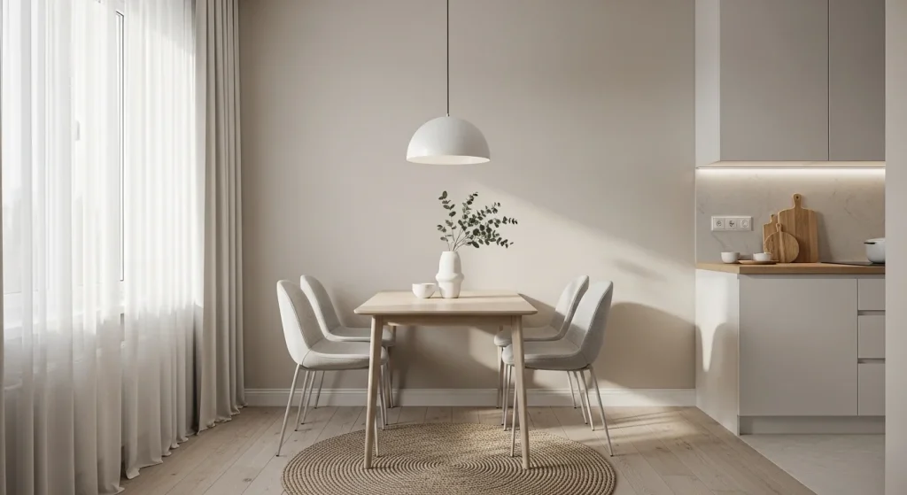 Neutral dining corner cozy